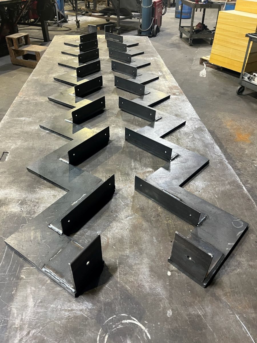 custom metal stair treads laser cut and welded